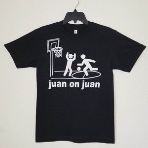 New "Juan On Juan" Basketball Graphic T-Shirt Small–2XL